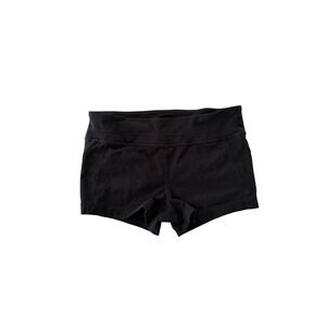 Athleta Womens Black Athletic Training Shorts Size Medium Zipper Pocket 3 Inseam